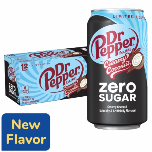 Dr Pepper Creamy Coconut Zero Sugar Soda - Smooth Cream Blend
